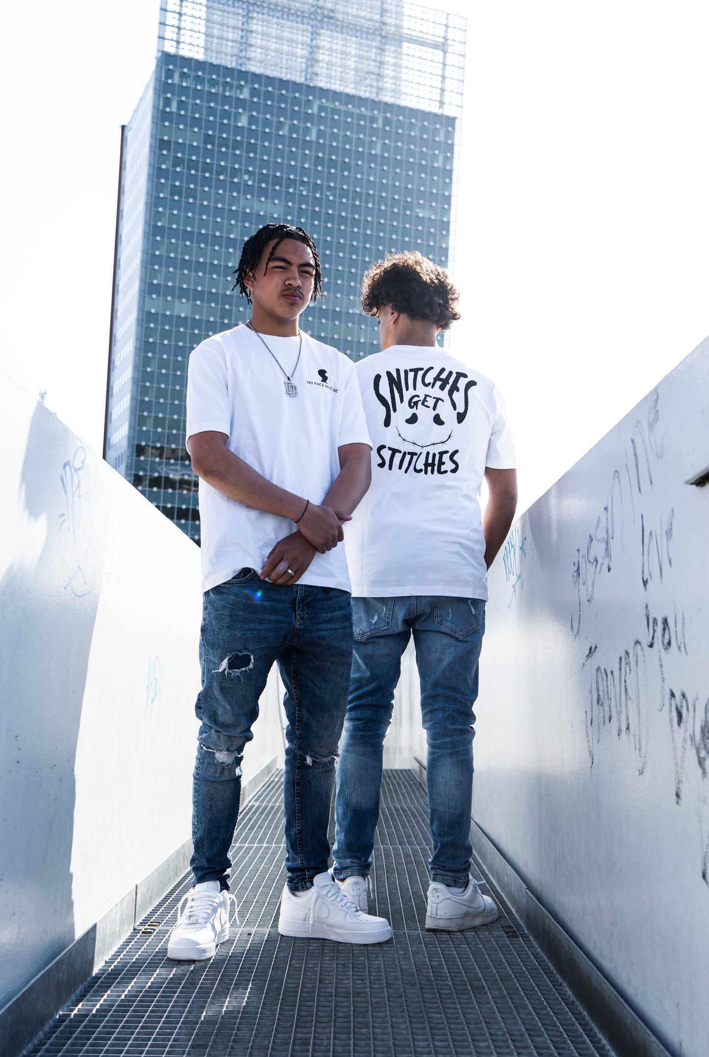 Snitches Get Stitches T-shirt White